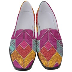 Ethnic Floral Mosaic Pattern Women s Classic Loafer Heels by Wegoenart