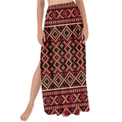 Illustration Ukrainian Folk Seamless Pattern Ornament Maxi Chiffon Tie-up Sarong by Wegoenart