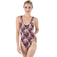 Digital Checkboard High Leg Strappy Swimsuit by Sparkle