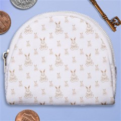 Happy Easter Motif Print Pattern Horseshoe Style Canvas Pouch by dflcprintsclothing