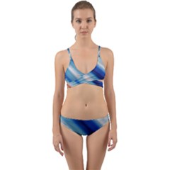 Blue White Wrap Around Bikini Set by Sparkle
