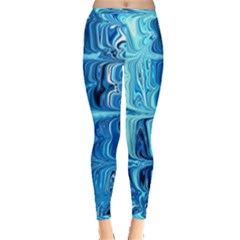 Blue Waves Inside Out Leggings by Sparkle