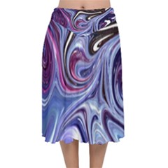 Galaxy Velvet Flared Midi Skirt by Sparkle