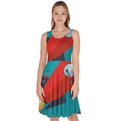 Rocket With Science Related Icons Image Knee Length Skater Dress With Pockets by Vaneshart