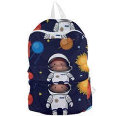 Boy Spaceman Space Rocket Ufo Planets Stars Foldable Lightweight Backpack by Vaneshart