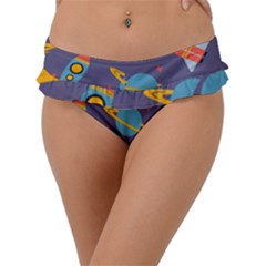 Space Seamless Pattern Frill Bikini Bottom by Vaneshart