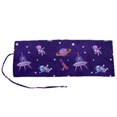 Space Seamless Pattern Roll Up Canvas Pencil Holder (s) by Vaneshart