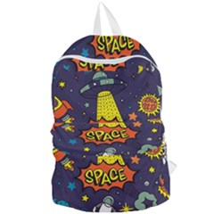 Vector Flat Space Design Background With Text Foldable Lightweight Backpack by Vaneshart