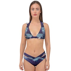 Alien Astronaut Scene Double Strap Halter Bikini Set by Vaneshart