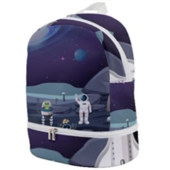 Alien Astronaut Scene Zip Bottom Backpack by Vaneshart