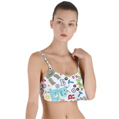 Seamless Pattern Vector With Funny Robots Cartoon Layered Top Bikini Top  by Vaneshart