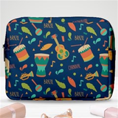 Brazil Musical Instruments Seamless Carnival Pattern Make Up Pouch (large) by Vaneshart