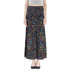 Seamless Pattern With Love Symbols Full Length Maxi Skirt by Vaneshart