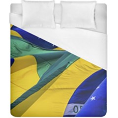 Brazil Flags Waving Background Duvet Cover (california King Size) by dflcprintsclothing