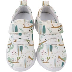 Pattern Sloth Woodland Kids  Velcro Strap Shoes by Vaneshart