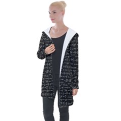 Math Equations Formulas Pattern Longline Hooded Cardigan by Vaneshart