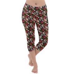 Swimmer 20s Black Lightweight Velour Capri Yoga Leggings by snowwhitegirl