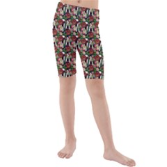 Swimmer 20s Teal Kids  Mid Length Swim Shorts by snowwhitegirl