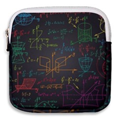Mathematical Colorful Formulas Drawn By Hand Black Chalkboard Mini Square Pouch by Vaneshart