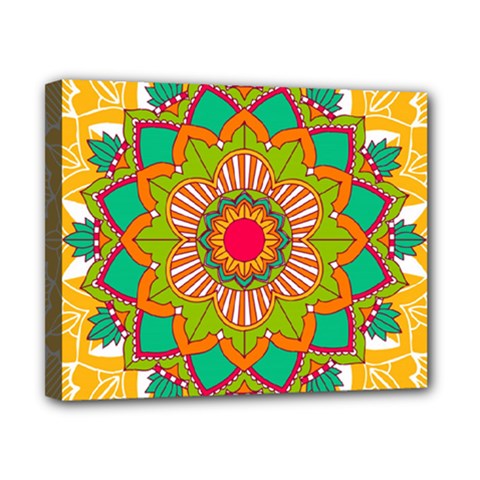 Mandala Patterns Yellow Canvas 10  X 8  (stretched) by Vaneshart