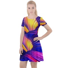 Abstract Antelope Pattern Background Cap Sleeve Velour Dress  by Vaneshart