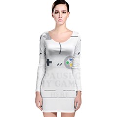 Ipaused2 Long Sleeve Velvet Bodycon Dress by ChezDeesTees