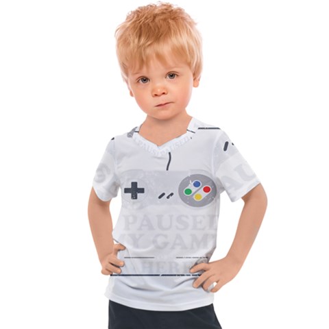 I Had To Pause My Game To Be Here Kids  Sports Tee by ChezDeesTees