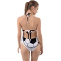 Soccer Lovers Gift Halter Cut-Out One Piece Swimsuit View2