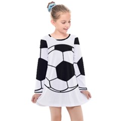Soccer Lovers Gift Kids  Long Sleeve Dress by ChezDeesTees