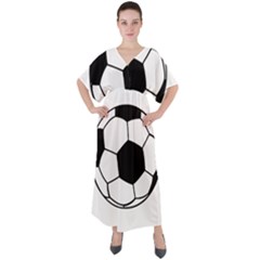 Soccer Lovers Gift V-neck Boho Style Maxi Dress by ChezDeesTees
