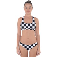 Chess Board Background Design Cross Back Hipster Bikini Set by Vaneshart