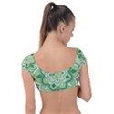 Floral-green-mandala-white Cap Sleeve Ring Bikini Top View2