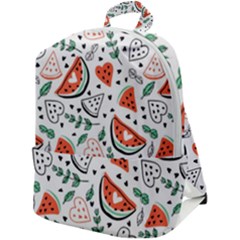 Seamless-vector-pattern-with-watermelons-mint Zip Up Backpack by Vaneshart