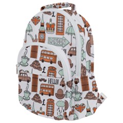 Seamless-pattern-with-london-elements-landmarks Rounded Multi Pocket Backpack by Vaneshart