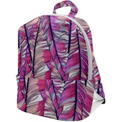 Beautiful-boho-seamless-pattern-with-pink-feathers Zip Up Backpack by Vaneshart