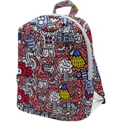 Hand-drawn-vector-illustration-doodle-funny-world-illustrator-line-tools-drawing-flat-design Zip Up Backpack by Vaneshart