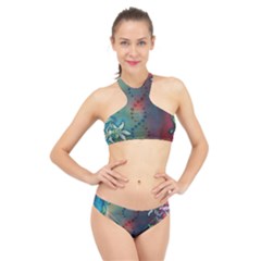 Flower Dna High Neck Bikini Set by RobLilly