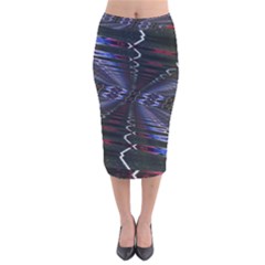 Digital Room Velvet Midi Pencil Skirt by Sparkle
