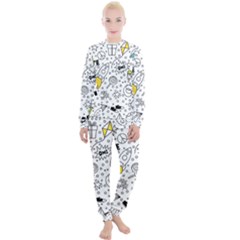 Set Cute Colorful Doodle Hand Drawing Women s Lounge Set by BangZart