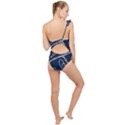 Chains seamless pattern Frilly One Shoulder Swimsuit View2