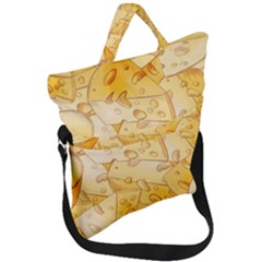 Cheese Slices Seamless Pattern Cartoon Style Fold Over Handle Tote Bag by BangZart