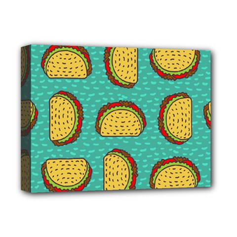 Taco Drawing Background Mexican Fast Food Pattern Deluxe Canvas 16  X 12  (stretched)  by BangZart