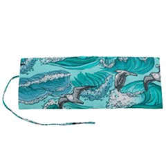 Sea Waves Seamless Pattern Roll Up Canvas Pencil Holder (s) by BangZart