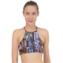 Shinjuku District Urban Night Scene, Tokyo Japan Racer Front Bikini Top View1