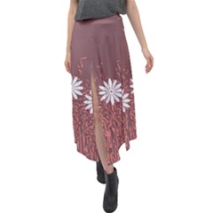 Rose Brown & Terra Cotta Velour Split Maxi Skirt by Kettukas