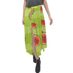 Seamless Background With Watermelon Slices Velour Split Maxi Skirt by BangZart