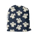 Hand drawn ghost pattern Drawstring Pouch (XL) View2