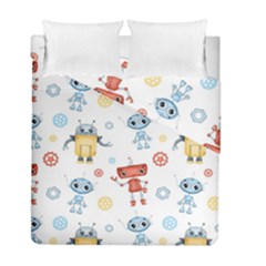 Cute Cartoon Robots Seamless Pattern Duvet Cover Double Side (full/ Double Size) by BangZart