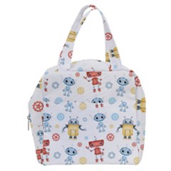 Cute Cartoon Robots Seamless Pattern Boxy Hand Bag by BangZart