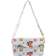 Cute Cartoon Robots Seamless Pattern Removable Strap Clutch Bag by BangZart